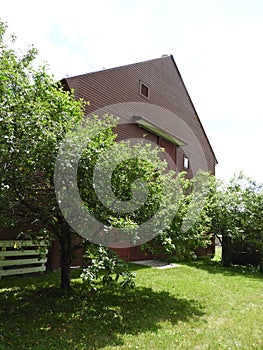 Gable end of welcome barn at Hancock Shaker Village