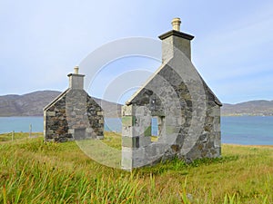 Gable ends of ruined cottage