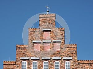 Gable of historical biliwick building in Travemuende, Luebeck