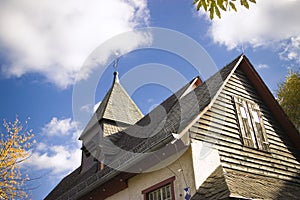 Gable of historical church in Germany