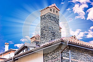 Gable house with a roof