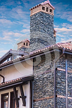 Gable house with a roof