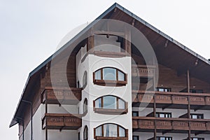 Gable house with a roof