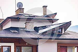 Gable house with a roof