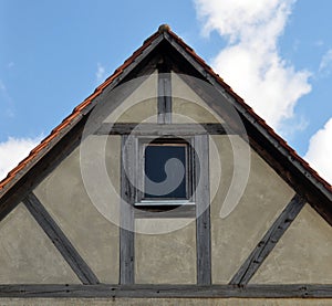 Gable of an old timbered house