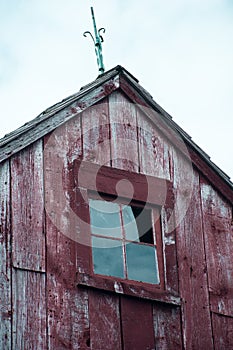Gable of a red barn