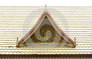 The gable roof of the temple was built in a modern style