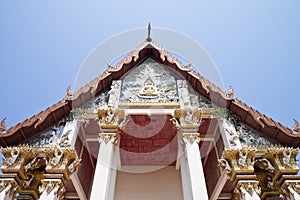 Gable roof of the thai church.