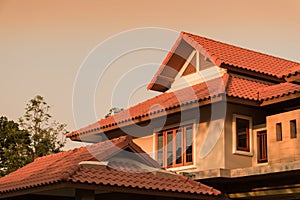 gable roof of tropical home