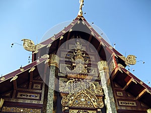 The gable of Royal Pavilion Hall, Chiang Mai, Thai