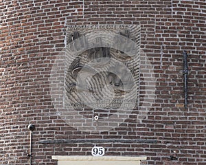 Gable Stone above doorway to Schreierstoren, Amsterdam, The Netherlands