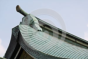 Gable on Tiled Roof at Meiji Shrine