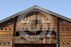 Gable of a traditional Swiss chalet