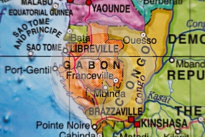 Gabon country map .