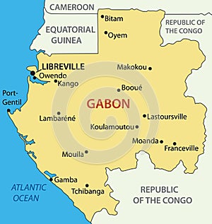 Gabon - Gabonese Republic - vector map photo