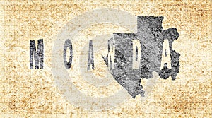 Gabon Moanda Typography Map