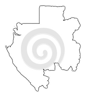 Gabon outline map photo