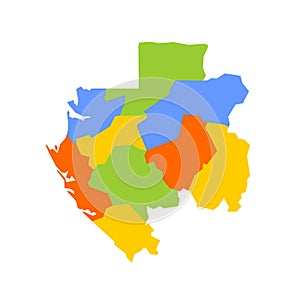 Gabon political map of administrative divisions
