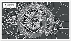 Gaborone Botswana City Map in Retro Style. Outline Map.