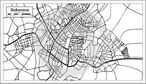 Gaborone Botswana City Map in Retro Style. Outline Map