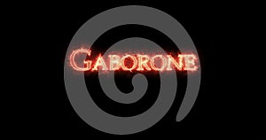 Gaborone written with fire. Loop