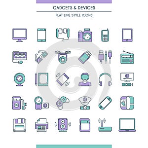 Gadget and devices icon set