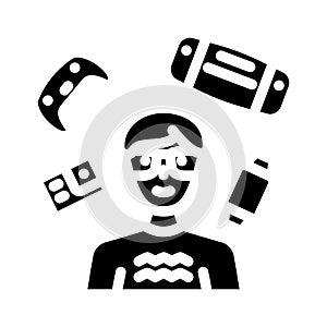 gadget geek tech enthusiast glyph icon vector illustration photo