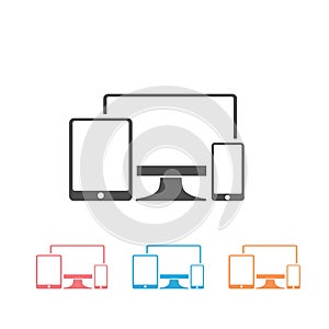 Gadget Icon Set. Devices Illustration As A Simple Vector Sign Trendy Symbol for Design, Websites, Presentation or Mobile