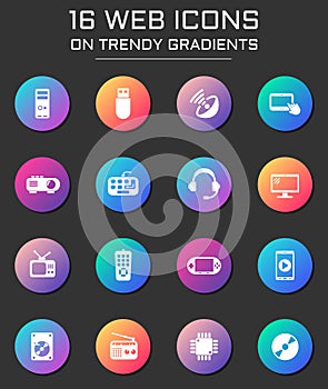 gadget icon set. gadget web icons