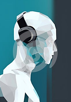 gadget man goggles technology futuristic vr science headset cyber glasses digital. Generative AI.