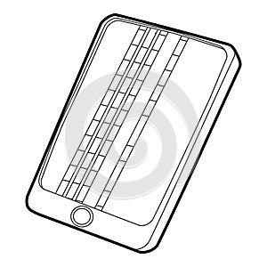 Gadget matrix screen deffect icon, outline style