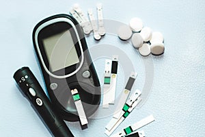 A gadget for measuring blood sugar for diabetics.