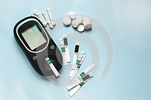 A gadget for measuring blood sugar for diabetics.