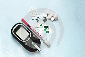 A gadget for measuring blood sugar for diabetics.