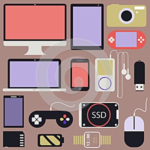 Gadget and Other Electronics flat design