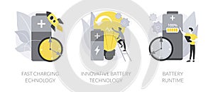 Gadget power management abstract concept vector illustrations.