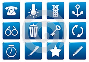 Gadget square icons set.