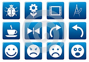 Gadget square icons set.