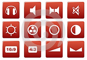 Gadget square icons set.