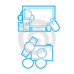 Gadget and technology icons set