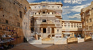 Gadi Sagar temple on Gadisar lake Jaisalmer, India