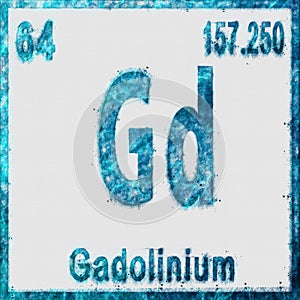 Gadolinium Chemical Element Blue on White