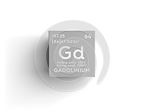 Gadolinium. Lanthanoids. Chemical Element of Mendeleev\'s Periodic Table. 3D illustration
