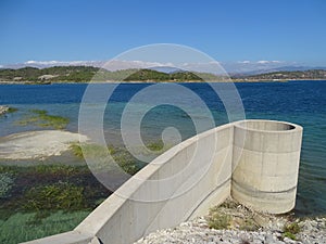 Gadoura dam and lake on Rhodes Island. Greece.