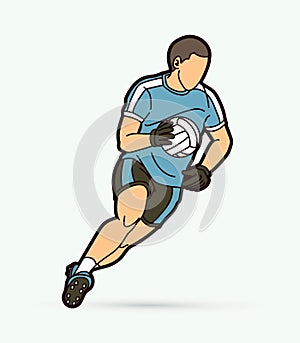 Gaelic Football male player cartoon graphic vector. photo