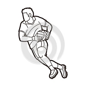 Gaelic Football Male Player Vector Outline