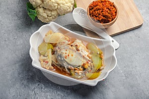 Gaeng Som Southern Thai Spicy Sour Yellow Curry Fish with Mixed Vegetables