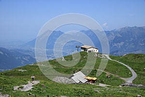 Gaffia, station of a cable car in the Pizol area