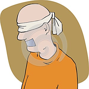 Gagged blindfolded