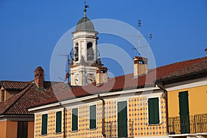 Gaggiano, Milan Italy: exterior of historic houses along the Naviglio Grande photo